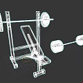Strength Training Sports Equipment Including Bench Press and Barbells with Weight Plates