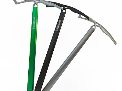Heavy Duty Pickaxes With Green Black Silver Ergonomic Handles And Metal Heads For Construction Gardening 3d model