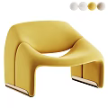 Elegant Modern White Leather Accent Chair With Gold Legs Curved Sleek Design