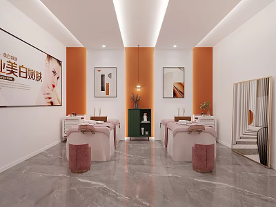 Luxury SPA Salon Interior With Comfortable Beds And Elegant Decor 3d model