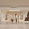 Patavinity Clothing Store Interior With Hanging Clothes Racks And Neat Modern Display Area
