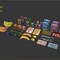 Essential Household Supplies Including Fresh Fruits Vegetables Canned Goods And Daily Items