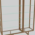Modern Gold Frame Glass Shelf Storage Unit With Multiple Clear Tiers For Home