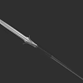 Medieval Spear With Sharp Metal Blade And Long Wooden Handle