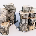 Natural Rustic Wood Logs Stacked For Home Decor And Fireplace Use