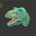 Realistic Tyrannosaurus Rex Dinosaur Head Sculpture With Open Mouth Sharp Teeth And Textured Skin