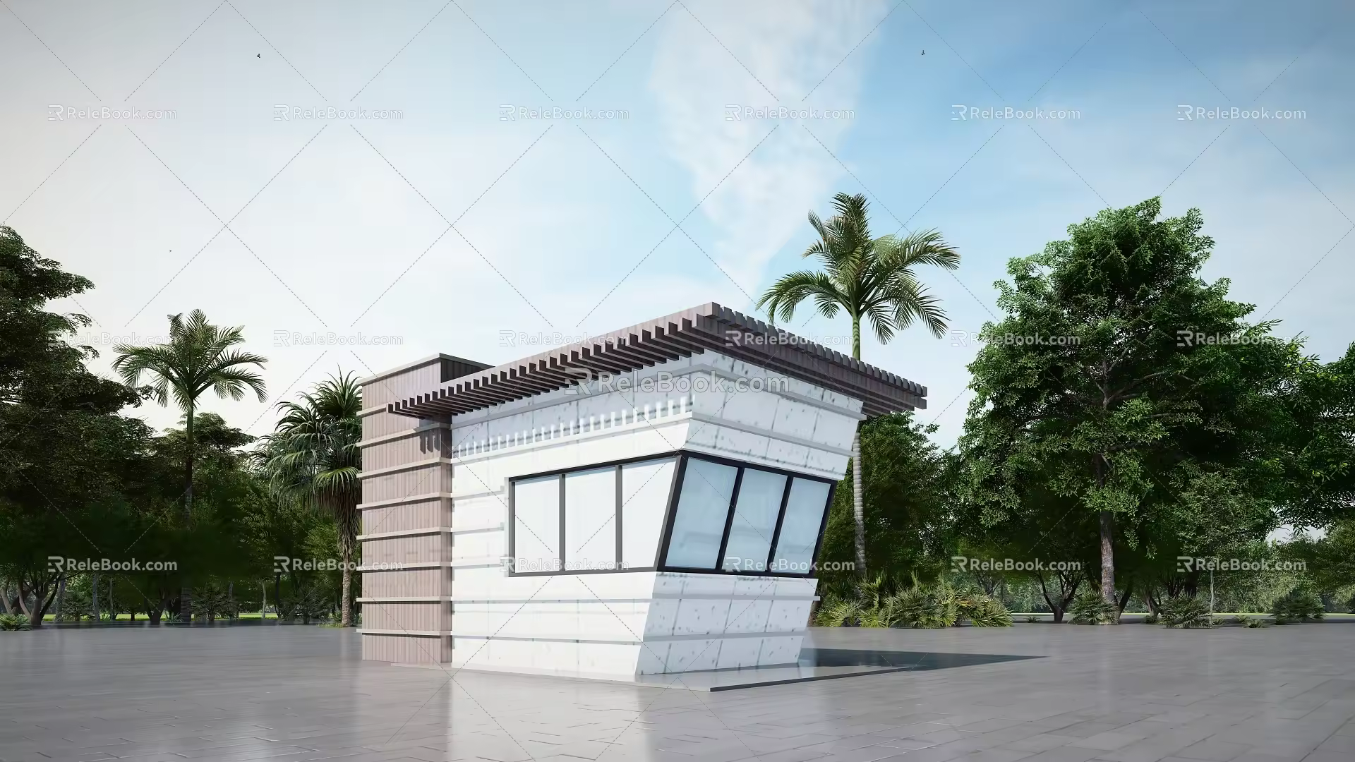 Modern Security Booth 3d model