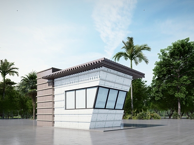 Modern Security Booth 3d model