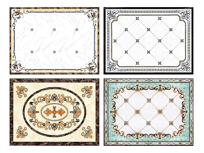 European-style ceramic tile classical stone parquet ground 3d model