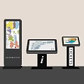 Modern guide machine navigation machine intelligent machine consulting machine guide advertising screen billboard advertising machine 3d model