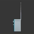 Classic Blue Portable Radio with Telescopic Antenna Control Knobs and Speaker 3d model