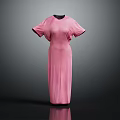 Pink Short Sleeved Pleated Elegant Fashionable Summer Dress Design Style