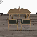 New Chinese Dining Table and Chair Combination Dining Table and Chair 3d model