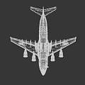US Air Force C17 Globemaster III Military Transport Aircraft with Four Engines and Tail Fin