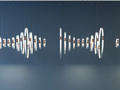 Contemporary Circular Pendant Lights With Hanging Design And Warm Illumination 3d model