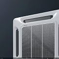 Modern White Ceiling Mounted Air Conditioner Fan with Grille Panel and Efficient Cooling Design 3d model