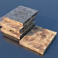 Stacked Textured Square Wooden Boards as Practical Household Items with Brown Gray Tones