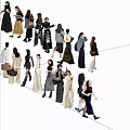 Group Of People In Trendy Outfits With Diverse Clothing Styles And Accessories
