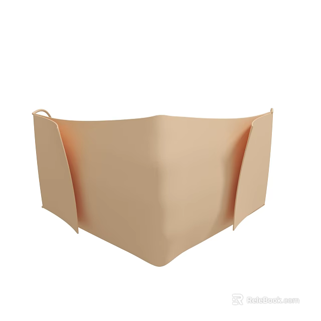 Beige Protective Face Mask With Soft Material And Comfortable Design 3d model 