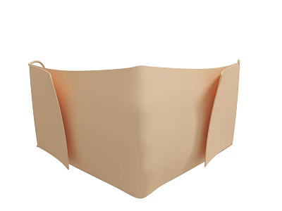Beige Protective Face Mask With Soft Material And Comfortable Design 3d model