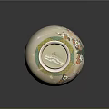Sculpted Ceramic Vase With Intricate Floral Carvings Red Pink Flowers Green Leaves