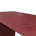Modern Red Dining Table With Smooth Surface And Unique Leg Design 3d model
