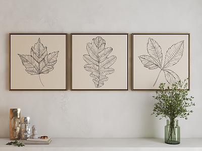 Modern Plant Painting Art Hanging Painting 3d model