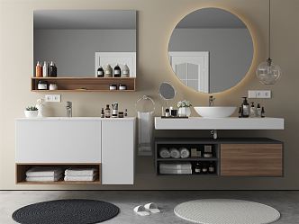 Modern sink bathroom cabinet combination 3d model