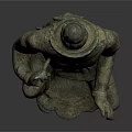 Ancient Bronze Buddha Statue In Seated Posture With Ornate Details And Hand Gestures