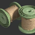 Industrial Equipment Two Green Spools Wound With Hemp Rope For Manufacturing Use