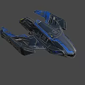 Modern Fighter Jet Featuring Blue Black Color Scheme Sleek Body And Illuminated Accents