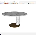 Modern Dining Table Simple Round Marble Dining Table 3d model