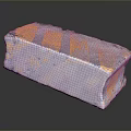 Gray Brick With Yellow Stripes And Green Edges Weathered Surface Texture 3d model