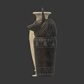 Carved Sculpture Vases With Intricate Patterns Dark Light Colors And Animal Head Design