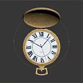 Open Golden Pocket Watch With Intricate Engravings White Dial Roman Numerals And Hands