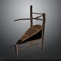 Traditional Wooden Equipment With Inclined Board Lever Handle And Support Frame