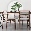 Quiet dining table and chair SU model 3d model