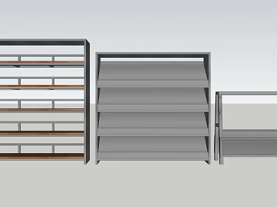 Modern Bookcase Designs With Open Shelves Glass Door And Multiple Storage Levels 3d model