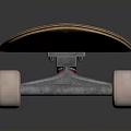 Black Skateboard With Wooden Edge White Wheels And Red Hubs For Daily Use