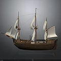 Wooden Sailing Ship Model Classic Handmade Detailed Vintage Maritime Decorative Watercraft