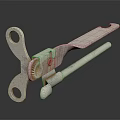 Metal Clamp Tool With Gear Mechanism And Two Holes On Black Surface
