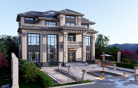 New Chinese Villa 3d model