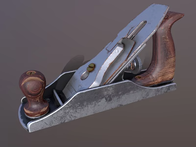 High Quality Hardware Tools Metal Woodworking Plane With Wooden Handle For Carpentry 3d model