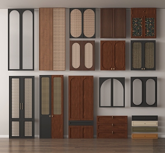 Middle Ancient Cabinet Door Panel Cabinet Door 3d model