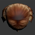 Game And Movie Female Character With Long Red Hair 3D Model Head Close Up