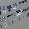 Diverse All in One Machines Featuring Touch Screens And Multiple Display Styles 3d model