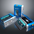 Sony Cassette Tapes And Portable Player With Original Packaging For Audio Use