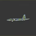 Blue And Green Camouflage Twin Engine Passenger Aircraft 3D Model With Tail Logo