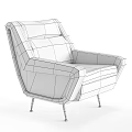 Modern Light Purple Single Sofa With Plush Upholstery Armrests And Metal Legs