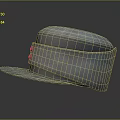 Gray Fabric Hat With Flat Brim Two Buttons Formal Military Style Design Look